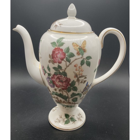 Wedgwood Charnwood Flowers & Butterfly Bone China Teapot - WD-3984 Vintage w/Lid